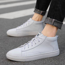 Men Shoes White Casual Shoes for Male Leather Sneakers Men Fashion Loafers Walking Footwear Comfy Ankle Boots Zapatos De Hombre 2024 - buy cheap