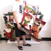 Meia-calças decorativa para árvore de natal, super tamanho, decoração de algodão-miçanga, sacos, presente de natal, meias, enfeites de árvore de natal 2024 - compre barato