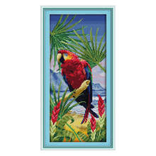 Parrot (3) Patterns Cross Stitch Kits Printed Fabric Counted Embroidery Needlework Sets 14CT 11CT DIY Home Decorations Paintings 2024 - buy cheap