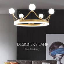 Nordic modern LED chandelier living room chandelier bedroom chandelier dining room chandelier golden round crown chandelier 2024 - buy cheap