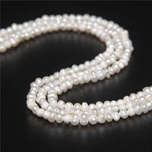 3.5mm Natural White Baroque Pearls For Jewelry Making Freshwater Punch Pearl Beads DIY Necklace Bracelet Wholesale Elegant 14" 2024 - buy cheap