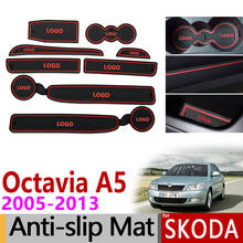 Anti-Slip Gate Slot Mat Rubber Coaster for Skoda Octavia A5 2005 2006 2007 2008 2009 2010 2011 2012 2013 MK2 1Z Car Accessories 2024 - buy cheap