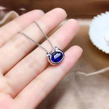 Best Gift Natural Real Sapphire Pendant 925 sterling silver Fine jewelry Natural And Real Sapphire Necklace 2024 - buy cheap