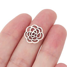 50 x Tibetan Silver Plated Hollow Flower Charms Pendants for Bracelet Necklace Jewelry Making Accessories 16x16mm 2024 - buy cheap
