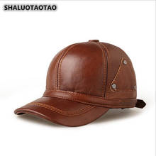 SHALUOTAOTAO Men's Cap Genuine Leather Hat Autumn Winter Fashion Cowhide Baseball Caps Adjustable Size Leisure Brand Caps Gorras 2024 - buy cheap