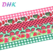 DHK 5/8'' 5yards watermelon printed Fold Elastic FOE stretch ribbon hairbow headwear headband DIY OEM E1754 2024 - buy cheap