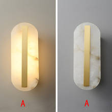 Nordic Design Marble Wall Lights Copper Wandlamp AC110V 220v Gold Living Room Decoration Bedside Lamp 2024 - buy cheap