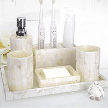 WSHYUFEI роскошный корпус для ванной комнаты, Европейский набор для умывания, принадлежности для ванной комнаты, щетка, зубная чашка, бутылка для лосьона, мыльница 2024 - купить недорого