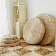 5 Size Hot Natural Straw Round Pouf Tatami Cushion Floor Cushions Meditation Yoga Round Mat Zafu Chair Cushion 40/45/50/60/70cm 2024 - buy cheap