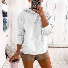 New 2020 Fashion Solid Color Hoodie Ladies Casual Solid Color Hoodie Pocket Long Sleeve Hoodie Hoodie Hoodie Hoodie 2024 - buy cheap