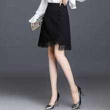 Fall/Winter 2020 Black Woolen Skirt Women's Small A- line Skirt Lace Fishtail Skirt Woman Skirts Mujer Faldas Saias Mulher 2024 - buy cheap