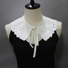 Linbaiway colarinho falso de renda de algodão, boneca com colarinho falso, decorativo floral, bordado, acessórios de roupas femininas 2024 - compre barato
