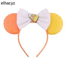 1PC New Halloween 3.3'' Glitter Sequins Mouse Ears Hairband Headband Girls Boutique Kids Halloween Headwear Hair Accessories 2024 - buy cheap