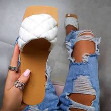 Zapatillas de diseñador con punta cuadrada para mujer, zapatos planos de piel sintética, de verano, Punta abierta, talla grande 2024 - compra barato