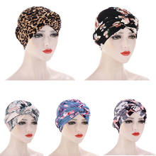 Muslim Women Floral Print Head Scarf Cencer Hijab Pleated Turban Hat Chemo Cap Wrap Hair Loss Cover Arab Headwear Beanie Skullie 2022 - buy cheap