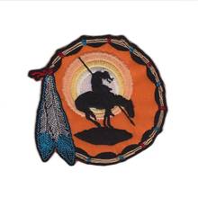 10pcs/lot Vintage Round Embroidery Patches Indian Warrior Backpack Clothing Decoration Accessories Iron Heat Transfer Applique 2024 - buy cheap