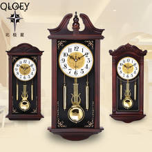 Большие маятниковые настенные часы для гостиной, роскошные деревянные ретро бесшумные настенные часы, винтажные часы, настенные часы, бесшумные 3d настенные часы 2024 - купить недорого
