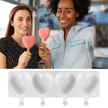 Ice Cream Mold Heart Shape Silicone Popsicle Form Maker Ice Lolly Moulds Ice Cube Tray for Party Bar Decoration 2024 - buy cheap