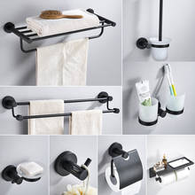 Black Bathroom Accessories Set,Paper Holder,Towel Bar,Toilet Brush Holder,towel rack bathroom Hardware set 304 Stainless Steel 2024 - buy cheap