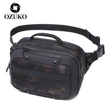 OZUKO-riñonera a prueba de agua para hombre, bolso informal de viaje, cruzado, para el pecho, Unisex, a la moda, novedad de 2020 2024 - compra barato