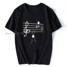 Music Notes Funny Print T-shirt Men Summer Style Cotton Short Sleeve O-Neck T Shirt Funny  Tee Mans Top Clothing 2024 - buy cheap
