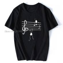 Música notas camiseta estampa engraçada masculina estilo verão algodão manga curta gola redonda camiseta engraçada roupa top masculina 2024 - compre barato