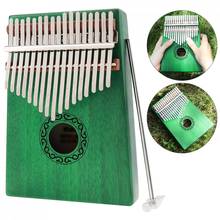 Thumb Piano 17 Key Green Kalimba Single Board Mahogany  Mbira Mini Keyboard Instrument with Complete Accessories 2024 - купить недорого