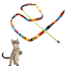 Cute Funny Colorful Rod Teaser Wand Plastic Cat Toys Pet Plush Rope Catnip Kitten Interactive Stick Playing Supplies Products 2024 - buy cheap