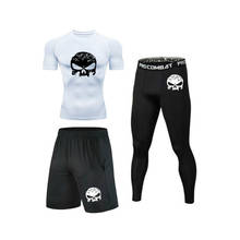 Chándal de compresión de piel ajustada para hombre, traje deportivo para gimnasio, MMA, Rashguard, Body Building, Fitness, correr, deportes, Boxeo 2024 - compra barato