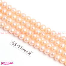 Collar de perlas de agua dulce Rosa Natural, cuentas sueltas de alta calidad de 4,8-5,2mm, accesorios de joyería de forma redonda, 37cm, w4157 2024 - compra barato