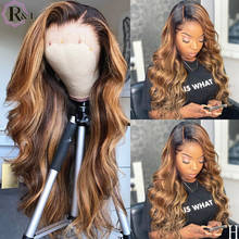 Rulenvelopes-peruca lace front ondulada, cabelo humano brasileiro, densidade 250%, pré-arrancado, ombré 2024 - compre barato