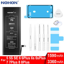 Batería Original NOHON para iPhone 5 6 S 6 S 5S 5C SE 5SE 7 8 Plus 6Plus 6SPlus 7Plus 8Plus iPhone7 iPhone8 baterías de teléfono móvil herramientas libres Bateria de litio de alta capacidad 2024 - compra barato