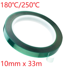 Película pet verde de 10mm x 33m, resistente a altas temperaturas, proteção por isolamento de solda, pcb, smt, revestimento 2024 - compre barato