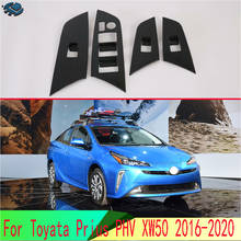 For Toyata Prius PHV XW50 2016-2020 Car Accessories Carbon Fiber Style Door Window Armrest Cover Switch Panel Trim 2024 - buy cheap