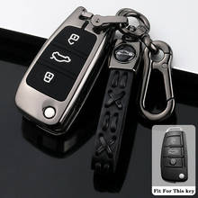 Цинковый брелок для автомобильных ключей, чехол для Audi A1 A3 A4 2006 A6 Q2 Q3 Q7 Allroad RS4 TT 2008 складной брелок для ключей держатель протектор для пульта дистанционного управления 2024 - купить недорого