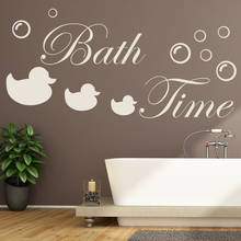 Bath Time Wall Decal Bathroom Quote Interior Decor Toy Duck Bubble Cute Vinyl Window Stickers Kids Shower Gift Art Mural Q060 2024 - buy cheap