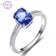Кольцо из серебра 925 пробы, прямоугольное, небесно-голубой топаз, шпинель, Sapphire и Emerald, кольцо для помолвки и свадьбы, Подарок на годовщину 2024 - купить недорого
