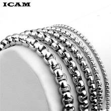 ICAM pulseira masculina Stainless Steel 2/3/4/5mm Box chain bracelets Square Rolo Bracelet bangle MEN jewelry gift Good quality 2024 - buy cheap