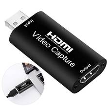 Placa de captura de áudio e vídeo, hdmi-compatível com usb 1080p usb2.0 hd live streaming box gravador 2024 - compre barato