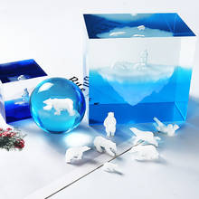 SNASAN-7 piezas de Micro Oso Polar 3D, Material de relleno de resina DIY, moldes de cristal epoxi de joyería, figuritas para fabricación de joyas artesanales 2024 - compra barato