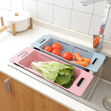 Adjustable Sink Dish Drying Rack Kitchen Organizer Plastic Sink Drain Basket Vegetable Fruit Holder Storage Rack 2024 - buy cheap