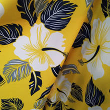 Beautiful Yellow Imitate Silk Chiffon Fabric Polyester Printing Big Leaf Not Transparent Chiffon Fabric DIY Women Dress/Shirt 2024 - buy cheap