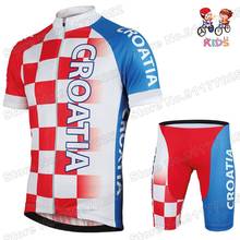 2021 Croatia Kids Cycling Jersey Set Boys Girls National Team Cycling Clothing Children Road Bike Suit MTB Ropa Ciclismo Maillot 2024 - buy cheap