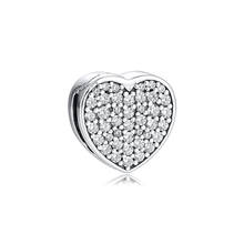 Abalorios Pandora para pulseras, collares Reflexions, cuentas con Clip de corazón, joyería de plata de ley 100% 925, envío gratis 2024 - compra barato