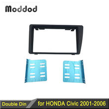 Двойная Din радиоприемник для Honda Civic 01-05, крепление для приборной панели, комплект для отделки стерео панели, монтажный адаптер, рамка для DVD 2024 - купить недорого