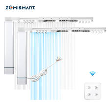 Zemismart-cortinas inteligentes con WiFi, interruptor de pared con barra de doble pista, 2 canales, Control remoto SmartLife, Tuya, Google Home 2024 - compra barato