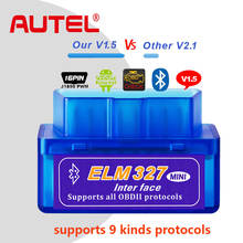 Elm327-herramienta de diagnóstico automotriz V1.5, autoescáner OBDII, lector de código, mejor que V2.1, Bluetooth 2024 - compra barato