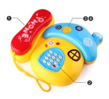 Brinquedos telefone infantil telefone multifuncional iluminação música brinquedos para bebês brinquedos educativos unissex de 1-2-3 anos 2020 2024 - compre barato