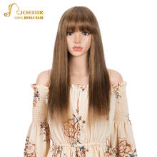Joedir Straight Human Hair Wigs With Bangs Full Machine Made Wigs Colored P4/27/30 Long Wigs Brazilian Remy Hair Blonde Wig 2024 - buy cheap