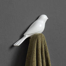 3D Art Birds Hook wall Hanging decoration Kitchen Living Room Towel Key Hook Resin Birds Sculpture 2024 - buy cheap